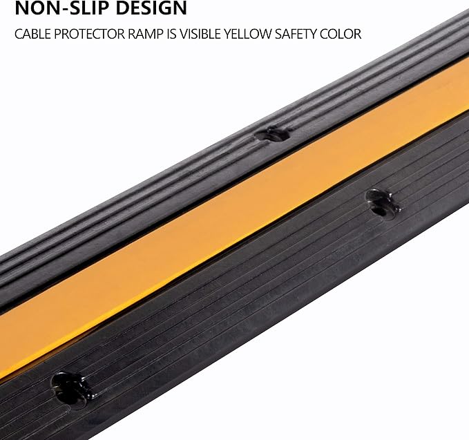 3 Pack Rubber Cable Ramp Hose Cable Protector Ramp 1 Channel 11000Lbs Load - Image 5
