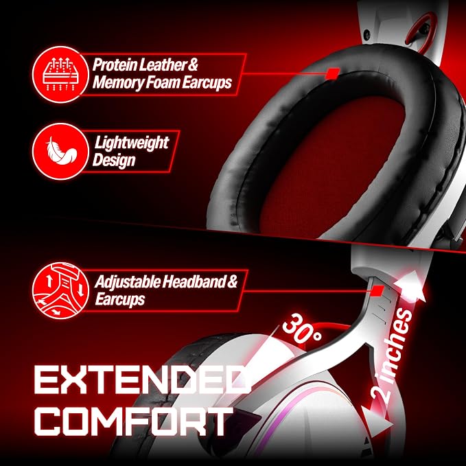OXS Storm G2 Wireless Gaming Headsets, 7.1 Virtual Surround Sound, 3 EQ Modes - Image 7
