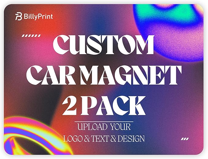 Custom Magnetic Bumper Stickers 2 Pack | Personalized Logo, and Image by BillyPrint
