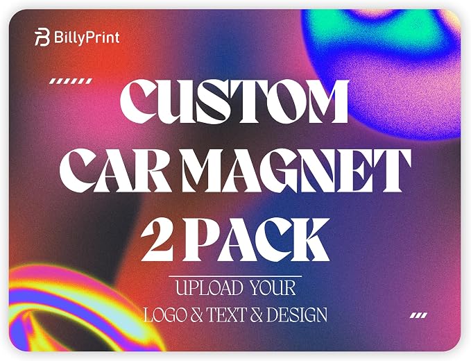 Custom Car Magnet for Business 2-Pack Vivid Printing Reflective Fade-Resistant by BillyPrint