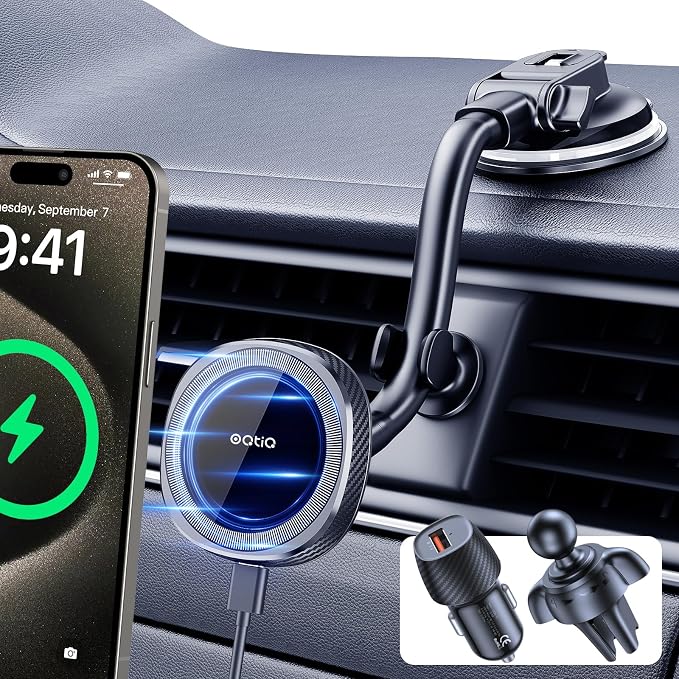OQTIQ for MagSafe Car Charger, Magnetic Wireless Car Charger Compatible - Image 8