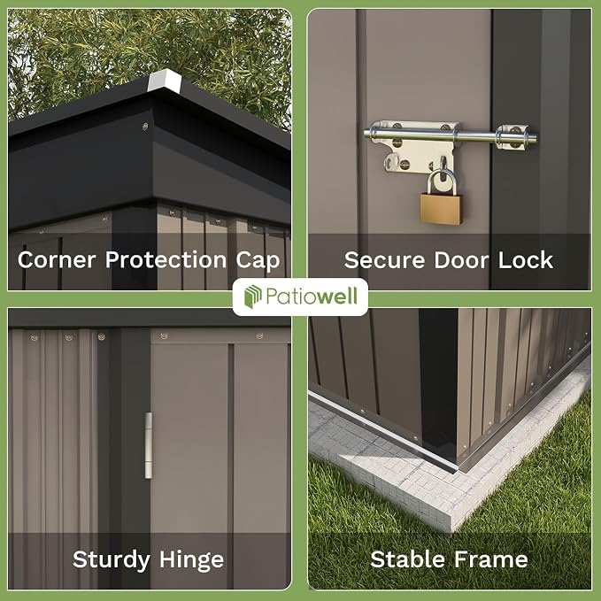 Patiowell 5x3 FT Outdoor Storage Shed, Tool Shed - Image 5