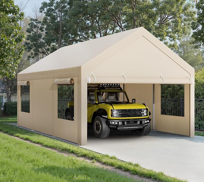 Walsunny Carport, 10x20 ft Heavy Duty Carport Canopy by Walsunny