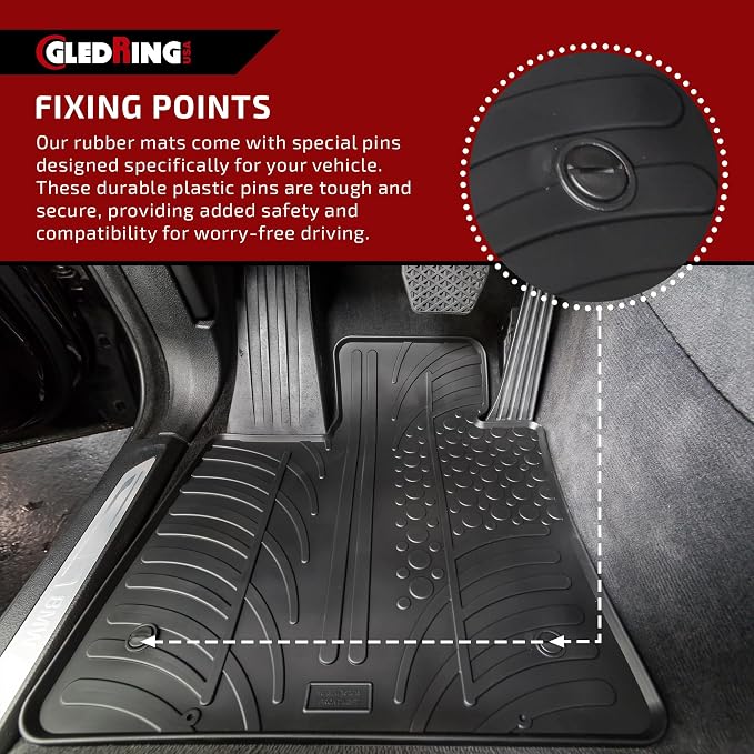 Gledring USA Custom Fit All-Weather Rubber Floor mats Compatible - Image 6
