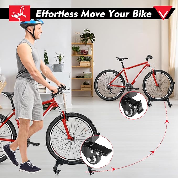 Bike Floor Stand Freestanding Space-Saving Indoor Garage Bike Storage Bicycle - Image 2