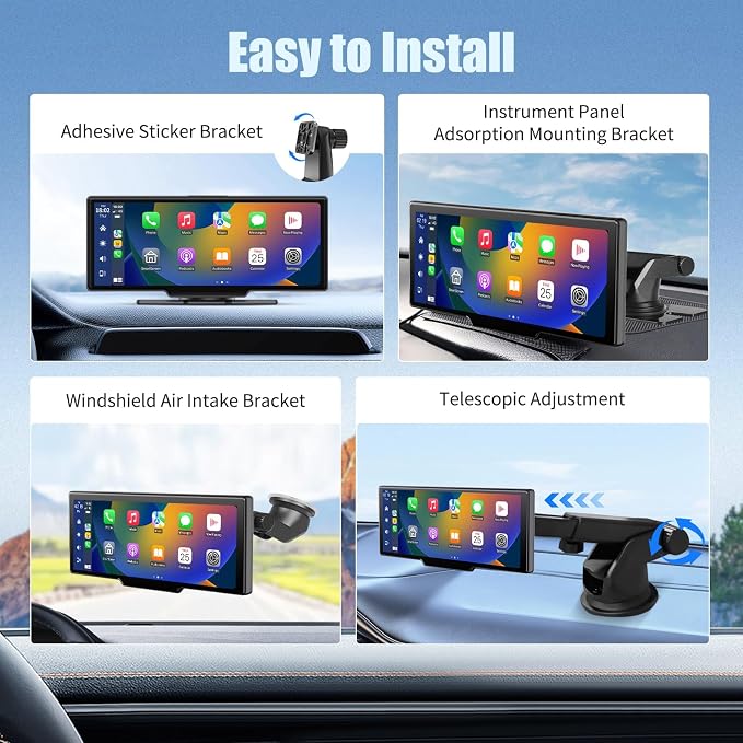 Wireless Carplay Screen, 10.26"Portable Car play & Android Auto Touch Screen - Image 4