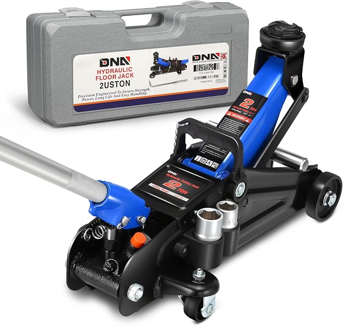 DNA MOTORING Floor Jack with Socket and Lock, Low Profile Hydraulic Trolley Jack by DNAMOTORING-Tools