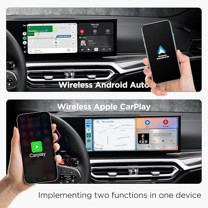 2in1 CarPlay Android Auto Wireless Adapter, Mini Car Play Cars Stick, Fast Auto - Image 3