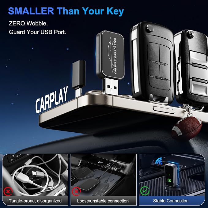 Wireless CarPlay Adapter 2025 Mini Size Multi-User Dongle Seamless Car - Image 2