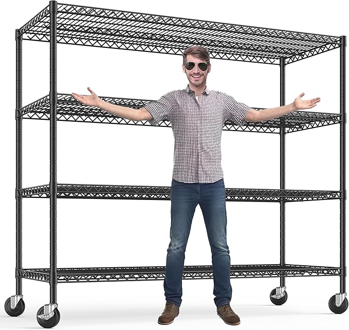 REIBII 75.6" H Storage Shelves Wire Shelving Unit by REIBII
