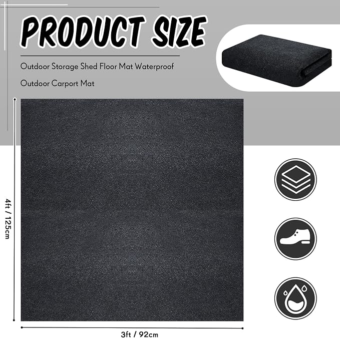Haull Outdoor Storage Shed Floor Moat Waterproof Outdoor Carport Mat Thickened - Image 3
