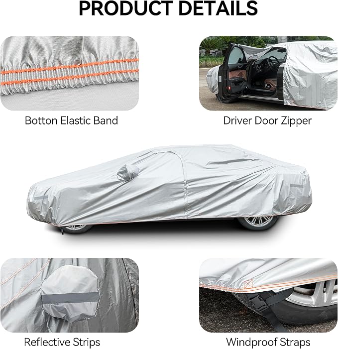 Car Cover Compatible with Dodge Challenger 2008-2024, Waterproof Car Cover - Image 5