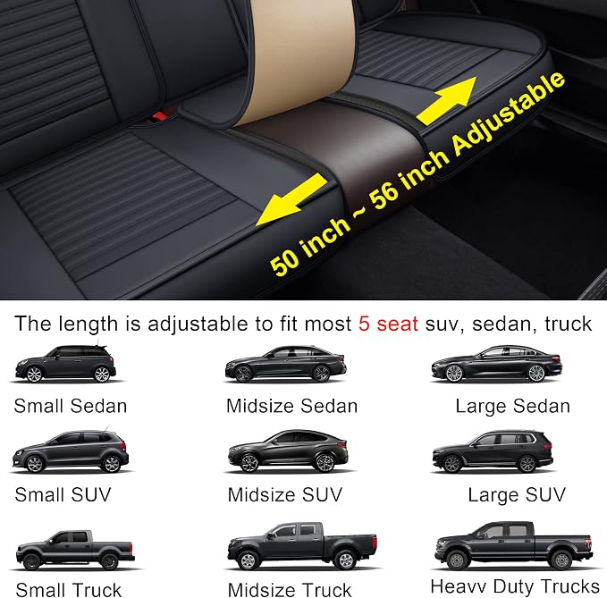 LINGVIDO Car Seat Covers, Breathable and Waterproof Faux Leather Automotive - Image 4