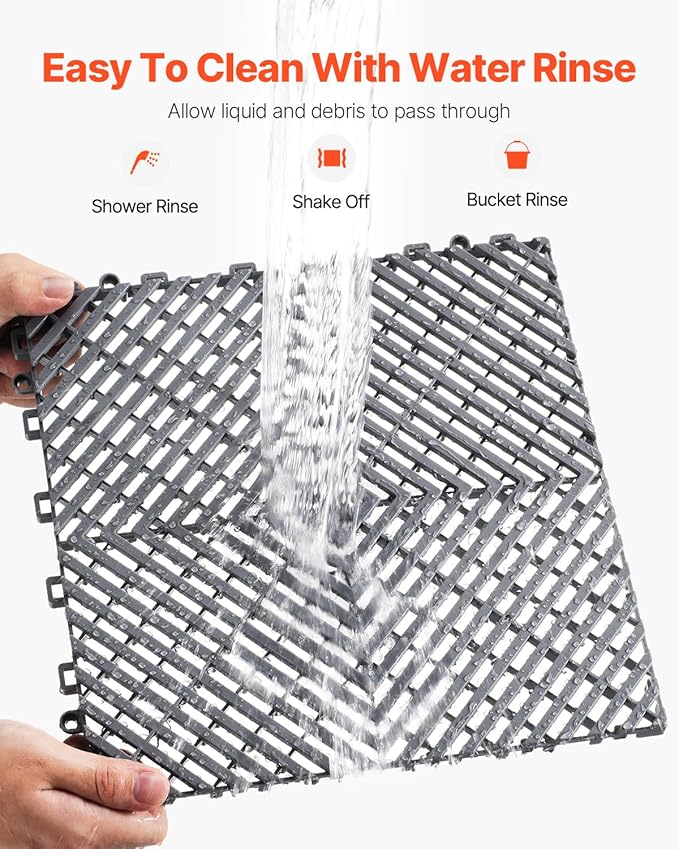 VEVOR Interlocking Drainage Mat, 12” x 12” Modular Interlocking Cushion - Image 4