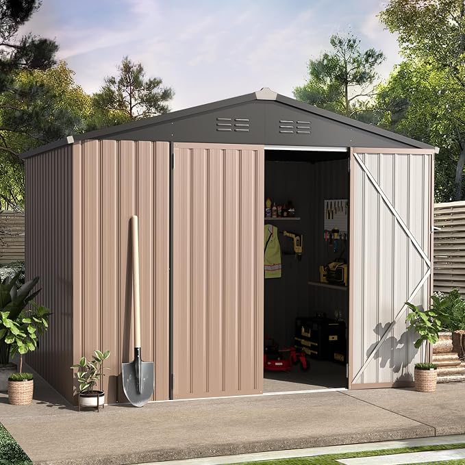 AECOJOY 8' x 6' Metal Storage Shed by AECOJOY