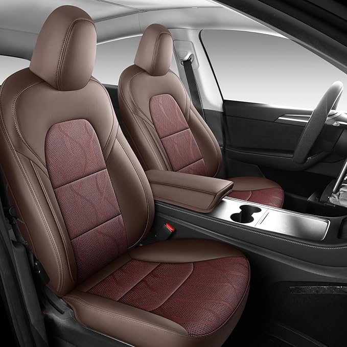 Tesla Model Y Seat Cover Full Set, Faux Leather Tesla Car Seat Cover, Perfect by Dtuupts