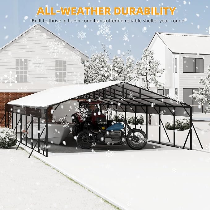 20 x 40 FT Metal Carport with Galvanized Steel Roof, Heavy Duty Metal Roof - Image 5