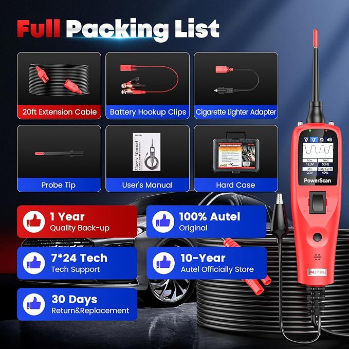 Autel PowerScan Automotive Circuit Tester, Power Circuit Probe Tool, 12-24V - Image 9