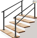 VIVOSUN 2-Pack Outdoor Handrail, 5 Step Stair Handrail, Wrought Mattle Iron by VIVOSUN
