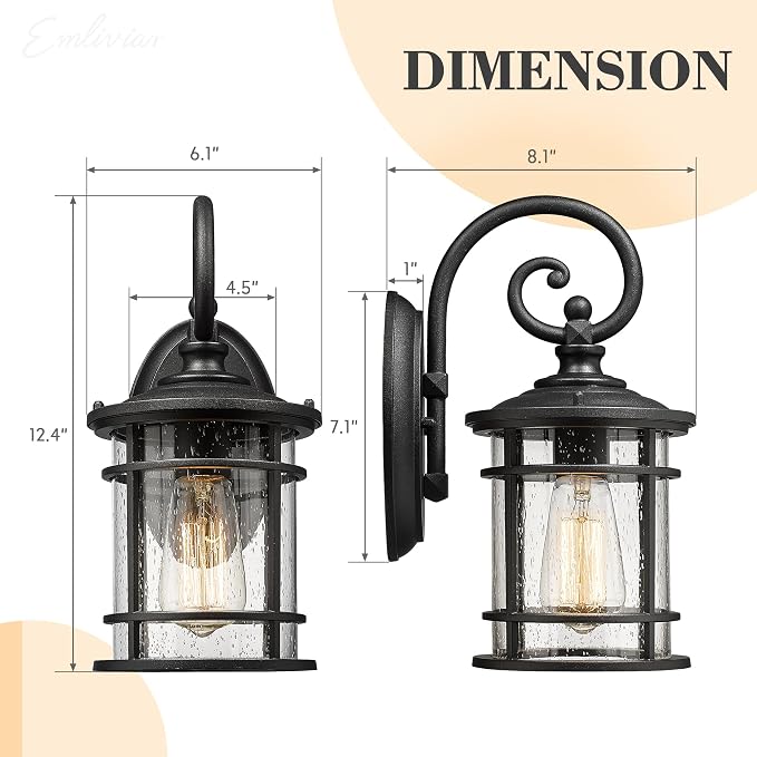 Emliviar Outdoor Wall Light Fixture - Image 6