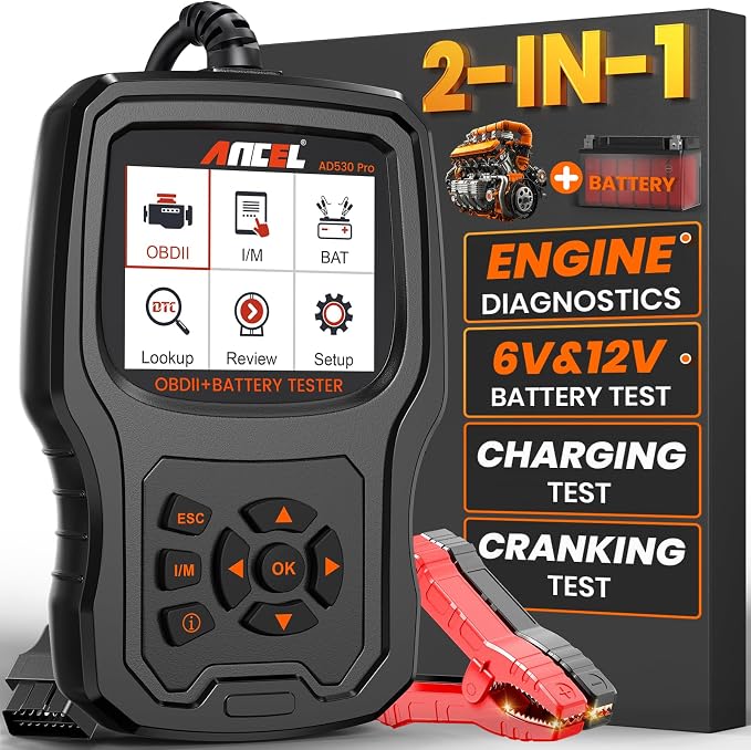 ANCEL AD530 PRO 2 in 1 OBD2 Scanner & Car Battery Tester, Car Scanner by ANCEL