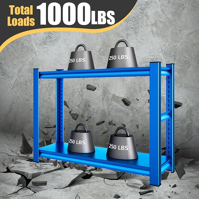 40" W Garage Shelving Heavy Duty，1000LBS Loads Adjustable Garage Storage Shelves - Image 6