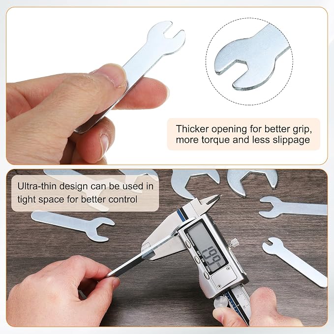 HARFINGTON 10pcs Small Wrench 5x66x1.5mm Metric U-Shaped Single Open Ended - Image 5