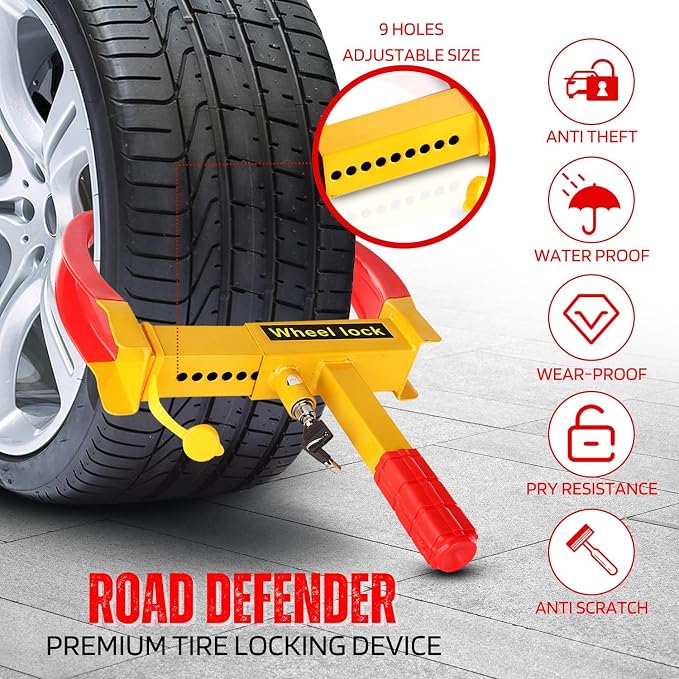 Flexzion Trailer Wheel Lock Anti Theft Wheel Clamp Lock - Image 4