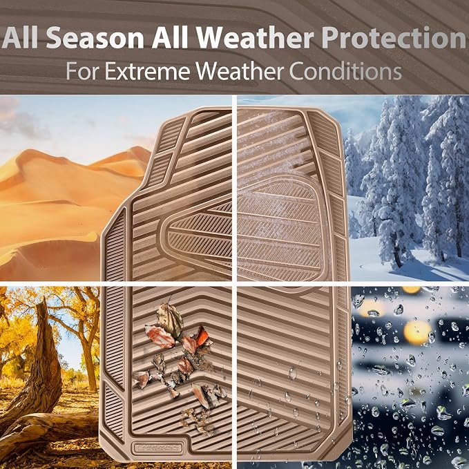 CAR PASS Rubber Car Mats, Car Floor Mats All Weather Car Mat Full Set 3 Piece - Image 5