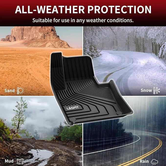 LASFIT Floor Mats for Volvo XC60 2018-2026, All Weather Floor Liner TPE Custom - Image 7
