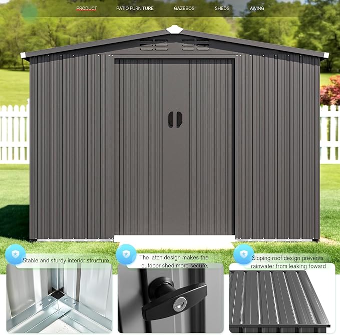 AECOJOY Shed 6' x 8' Outdoor Storage Shed - Image 5