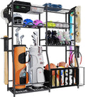 HOMREST Sports Equipment Storage, 2 Golf Bag Storage Stand, Ball Holder by HOMREST