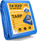 Tarp 16x20 Feet 14 Mil Heavy Duty Waterproof Tarp, Large Multipurpose Cover by Winpull
