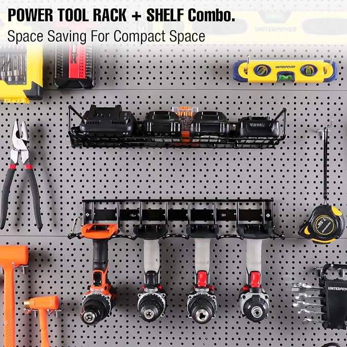 UNITEDPOWER Wall Mounted Power Tool Organizer Holder, Heavy Duty Utility - Image 6
