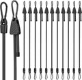Bungee Cords with Hooks, 48 Inch Adjustable Elastic Bungee Cords with Carabiner by Rugtol