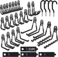 3-H Garage Wall Hooks 31 Pack, Garage Hooks Heavy Duty by 3-H