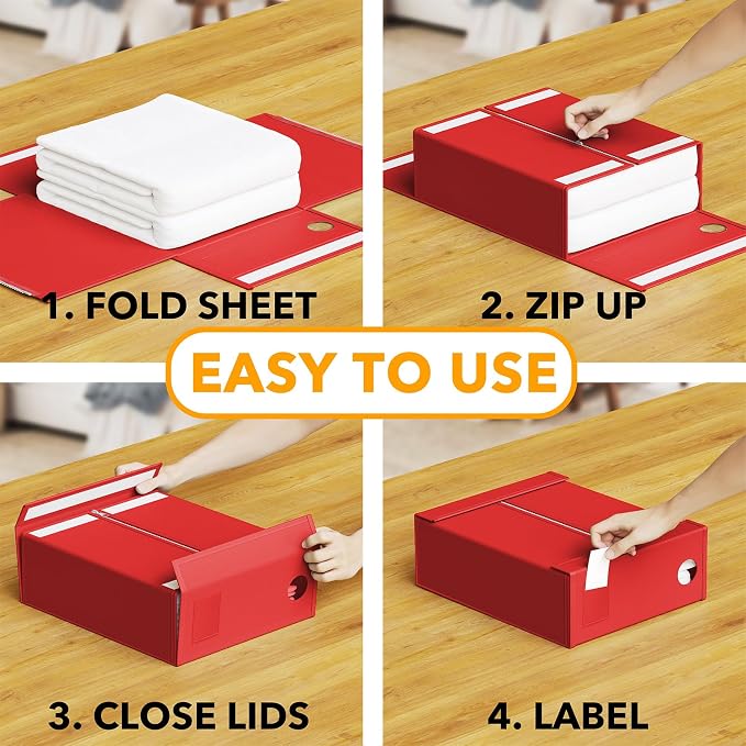SpaceAid 9 Pack Bed Sheet Organizers and Storage, Foldable Sheet Organizer - Image 3