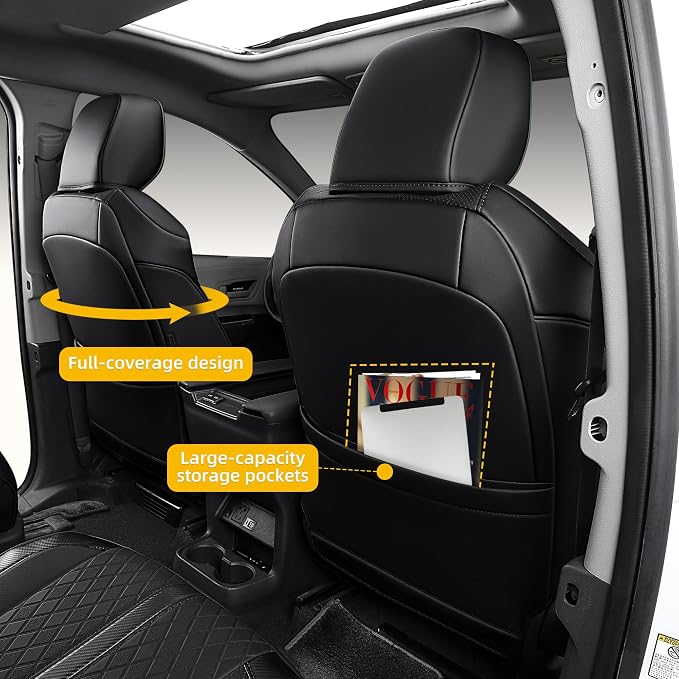 Custom Fit Sienna Seat Covers for Toyota Sienna LE, XLE 2021-2025 3-Row - Image 5