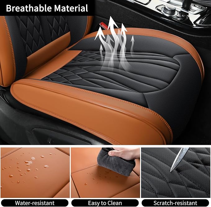 Leather Car Seat Covers, Car Seat Protector Waterproof, Seat Covers Full Set - Image 7