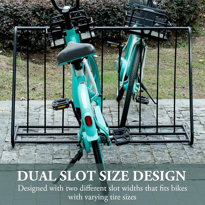 MyGift Large Metal Double-Sided Grid Bike Rack Stand, Freestanding Bicycle - Image 3
