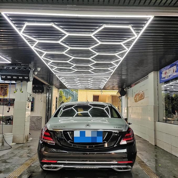 Car Detailing Led Garage Light, 15 Hexagonal Grid Systems Led Shop Lights - Image 7