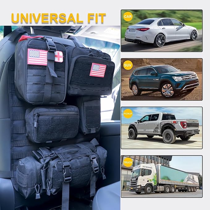 Universal Tactical Seat ​Back Organizer Vehicle Molle Panel Organizer Storage - Image 2