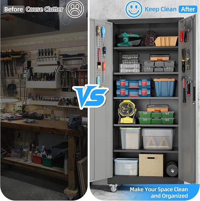 71" H×32" W×16" D Garage Storage Cabinet - Image 7
