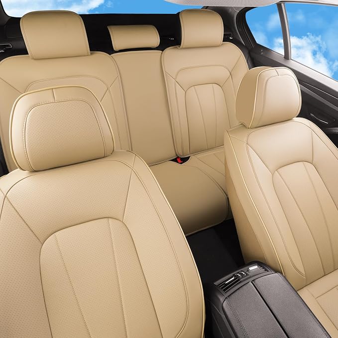 Car Seat Covers Full Set, Breathable and Waterproof Faux Leather Automotive - Image 2