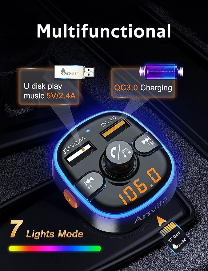 Arsvita Bluetooth FM Transmitter - Image 5
