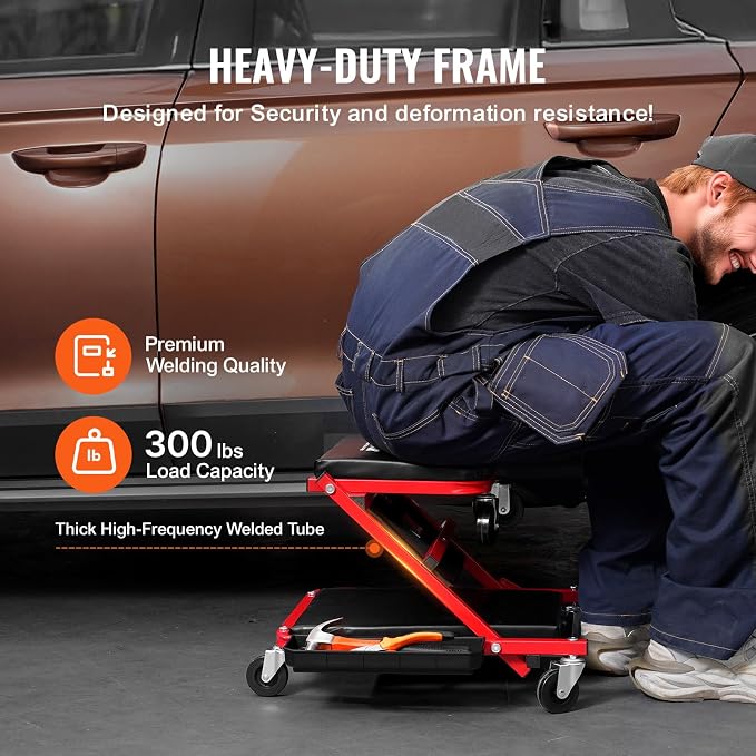 VEVOR Foldable Z Garage Creeper, 36 in, 300 lbs Load Capacity Rolling Folding - Image 3