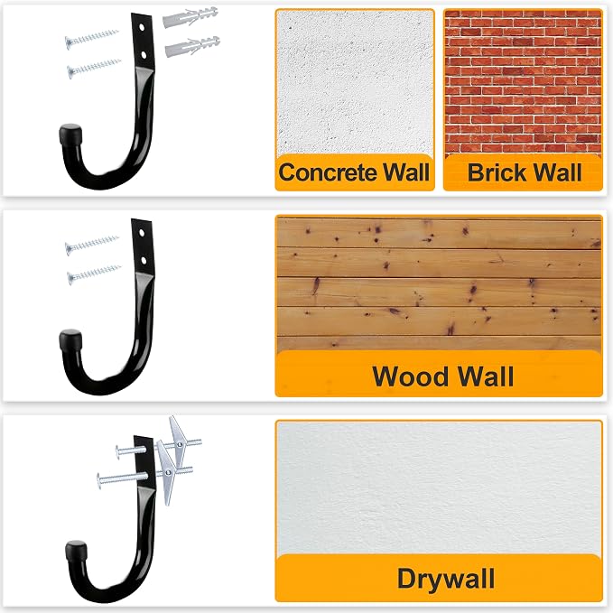 KURUI Metal Wall Hooks for Hanging Heavy Duty, Large Utility J Hooks - Image 8