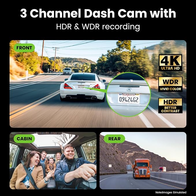GEARit 3-Channel Dash Cam - Image 2