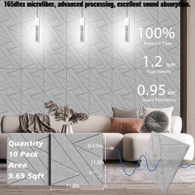 【10 Pack】 Acoustic Panels Self-Adhesive - Image 3