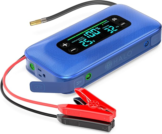HALO Bolt Ultimate 3 Portable Car Battery Jump Starter | 130 PSI Air Compressor by Halo